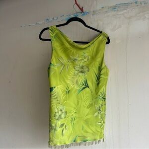 Tropical Print Green Tank